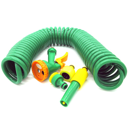 10m High Pressure Car Wash Gun Green/Blue Flexible Telescopic Spring Spray Gun Garden Water