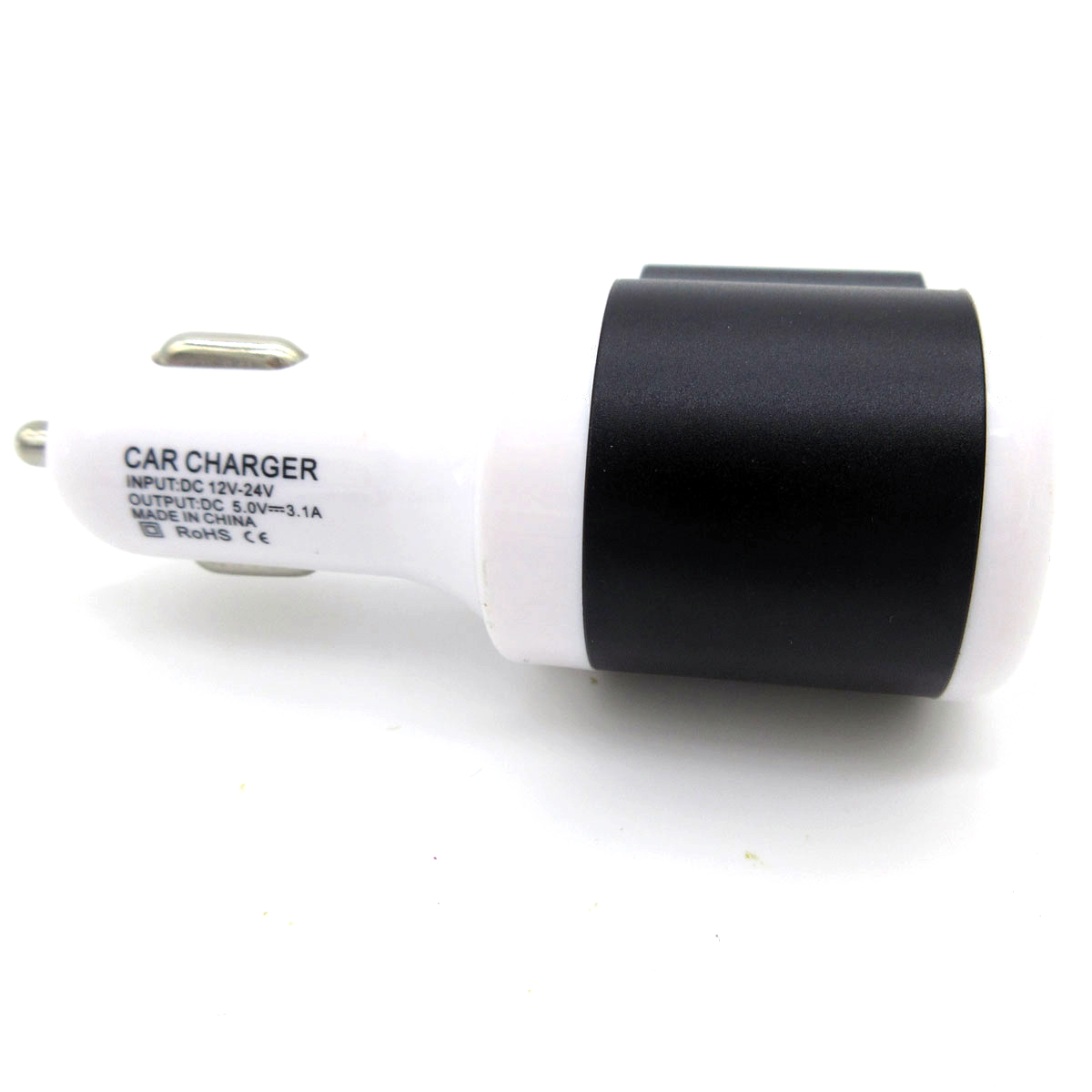 Black Fashion 3.1A Dual USB Car Charger with Cigaretter Charger Adapter for Phone MP3 PC Charger