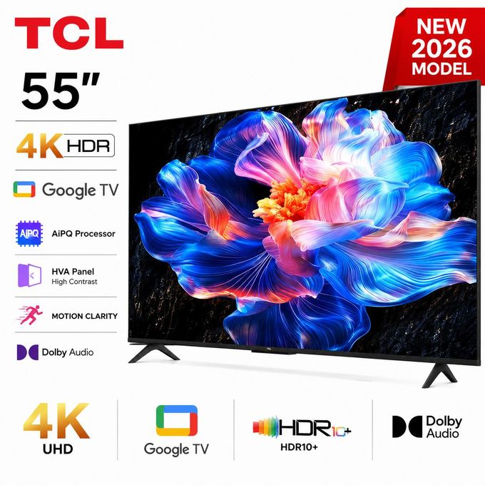 TCL 55V6D 55 Inch Google TV Smart Television, 4K Ultra HD Resolution, HDR10+, Dolby Vision, Dolby Atmos Audio, DTS Virtual:X, MEMCBluetooth, Voice Control, Game Master Mode+FREE 360 BRACKET+TV GUARD