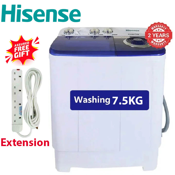 Hisense 7.5KG Twin Tub Washing Machines/WSQB753W (2YRs WRTY)