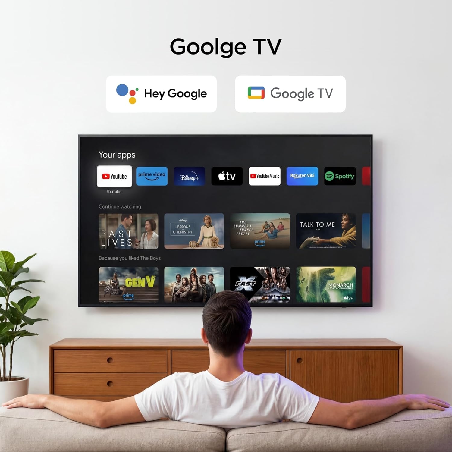 TCL 55V6D 55 Inch Google TV Smart Television, 4K Ultra HD Resolution, HDR10+, Dolby Vision, Dolby Atmos Audio, DTS Virtual:X, MEMCBluetooth, Voice Control, Game Master Mode+FREE 360 BRACKET+TV GUARD
