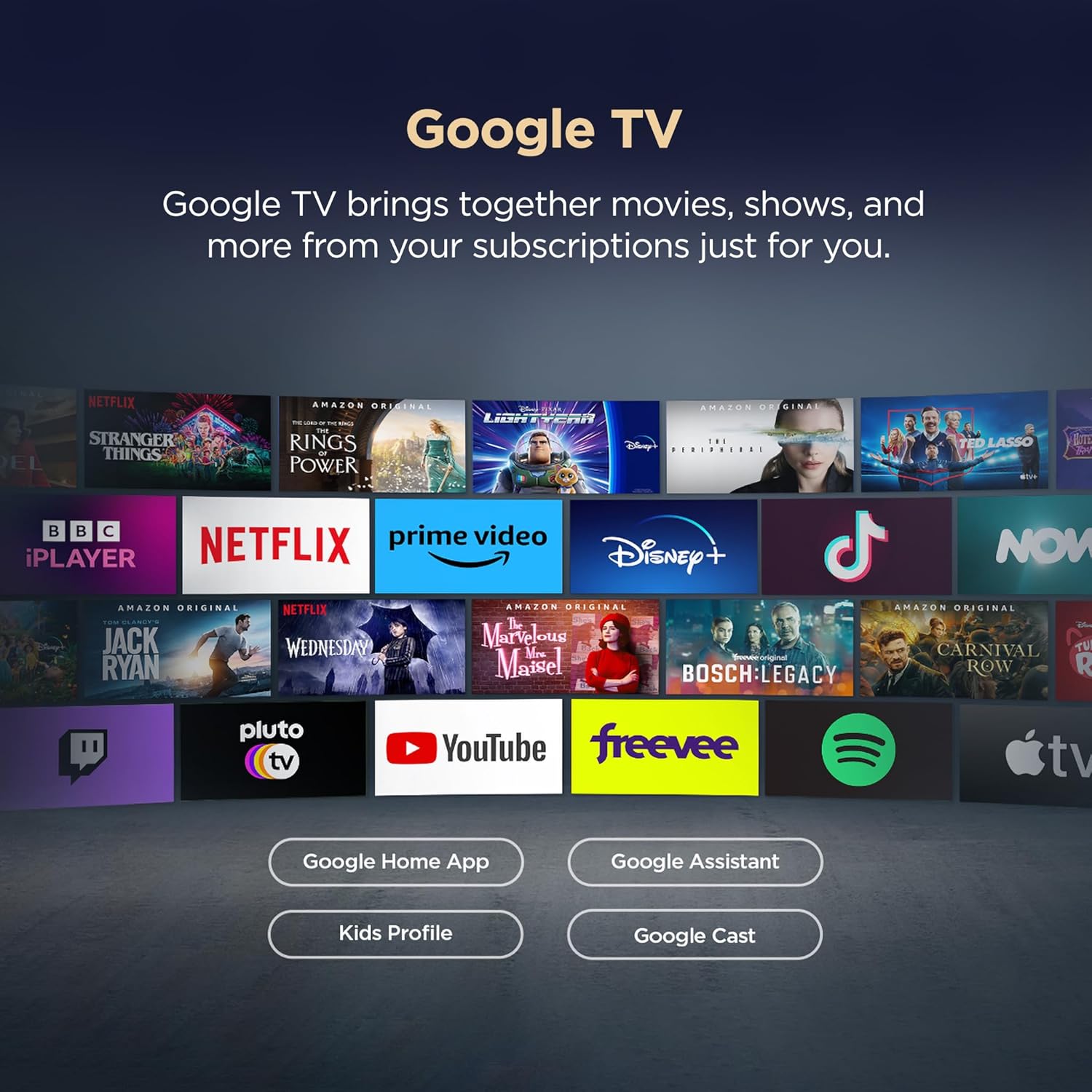 TCL 55V6D 55 Inch Google TV Smart Television, 4K Ultra HD Resolution, HDR10+, Dolby Vision, Dolby Atmos Audio, DTS Virtual:X, MEMCBluetooth, Voice Control, Game Master Mode+FREE 360 BRACKET+TV GUARD