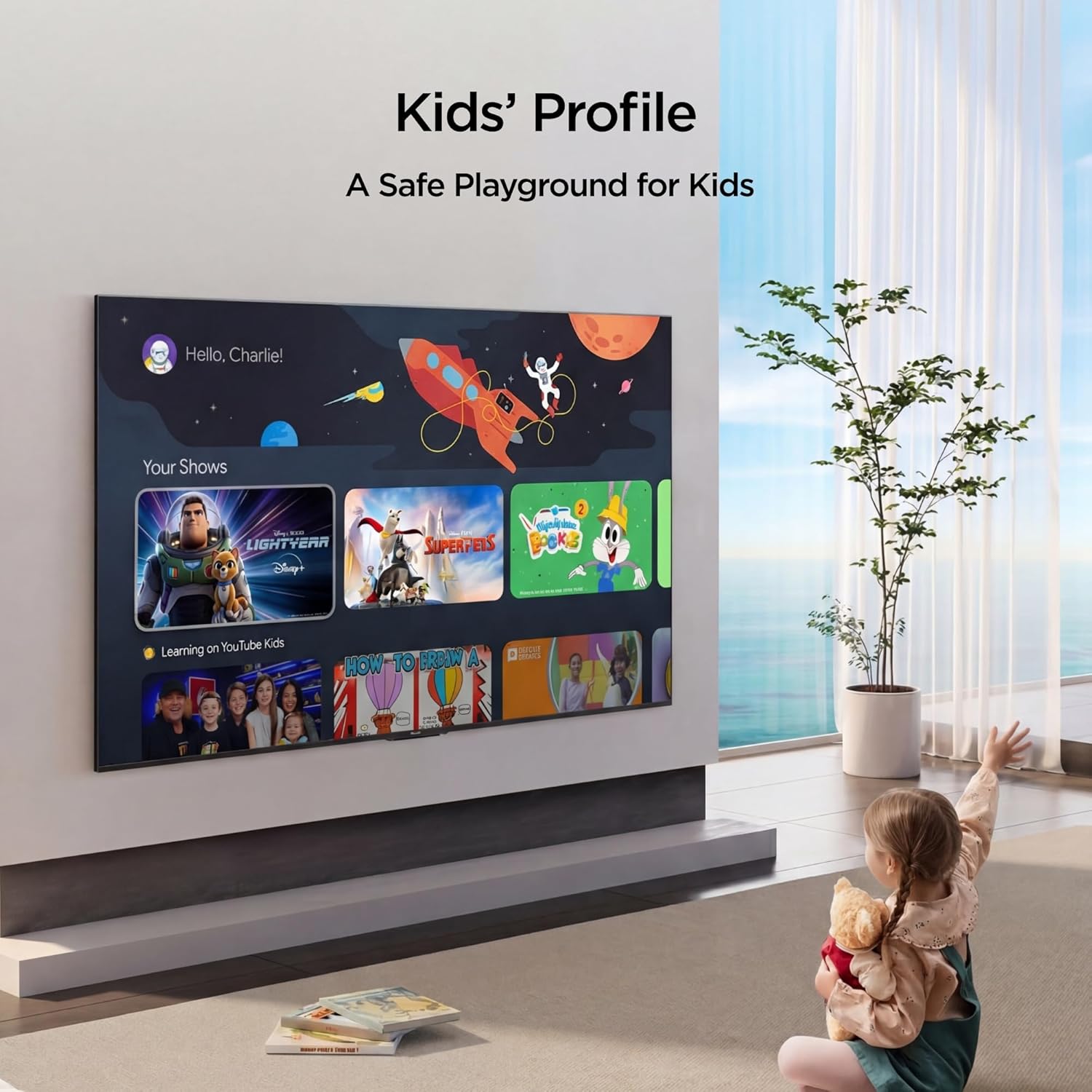 TCL 65" inches Metallic Bezel Less Series 4K Ultra HD Smart LED Google TV,Dolby Vision- 65V6D WITH VOICE CONTROL+FREE WALL BRACKET+POWER GUARD+EXTENSION