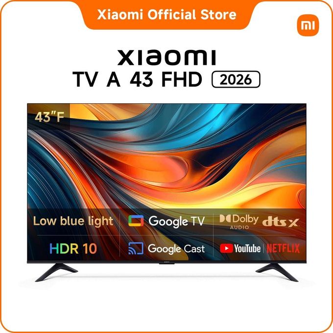 Xiaomi 43 Inch Google Smart TV FHD 2026 Full HD LED Television with Premium Metal Design, Dolby Audio, DTS-X, WiFi & Bluetooth+FREE WALL BRACKET+TV GUARD