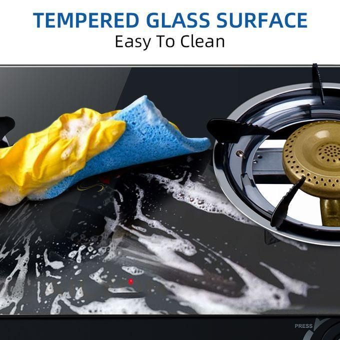[ SPECIAL OFFER!! ] AILYONS GS014, 2 Burner -STRONG Glass Top Gas Cooker +FREE GAS Pipe +6KG Regulator(1YR WARRANTY)
