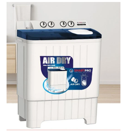 Smart Pro 8KG Twin Tub Washing Machine, Durable Top Load Design, Fast Wash & Spin (1YR Warranty)