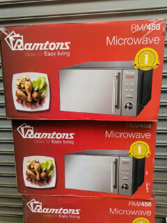 Ramtons Digital Glass Microwave Oven - RM/458 Premium Mirror Finish Cooker + 1 Year Warranty