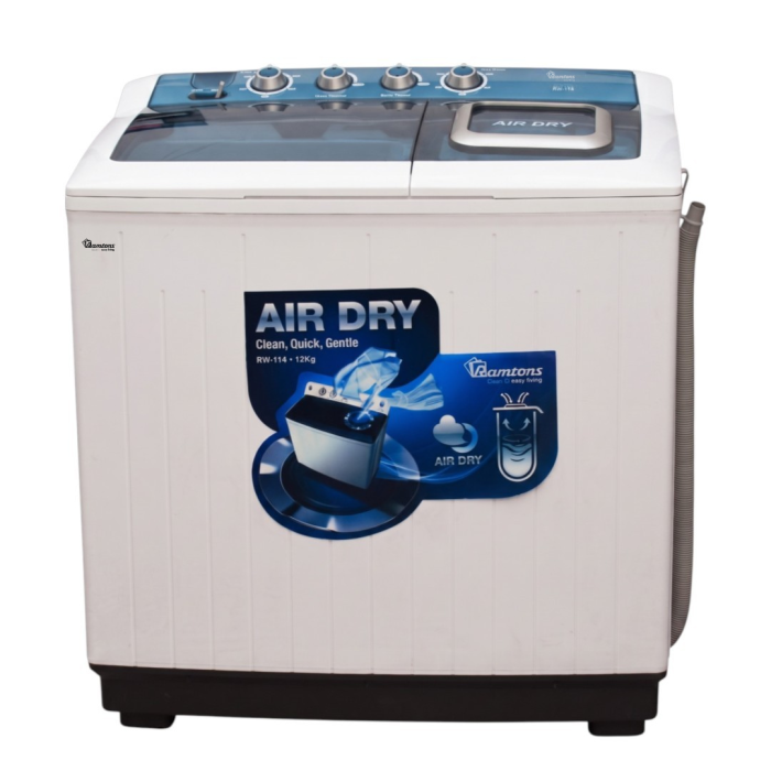 Ramtons RW/114 12kg Washer & 7kg Spin Twin Tub - Semi-Automatic Top Loader (1 Year Warranty)