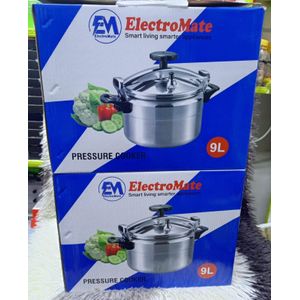 🔥 Electromate 9L Manual Pressure Cooker – Heavy Duty Aluminum, Fast Cooking, Energy Saving, Large Capacity