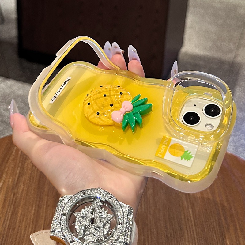 Cute Fruit Phone Case for iPhone 17 16 15 Anti Slip PC Hard Cover With Watermelon Peach Pineapple Design Mobile Accessories