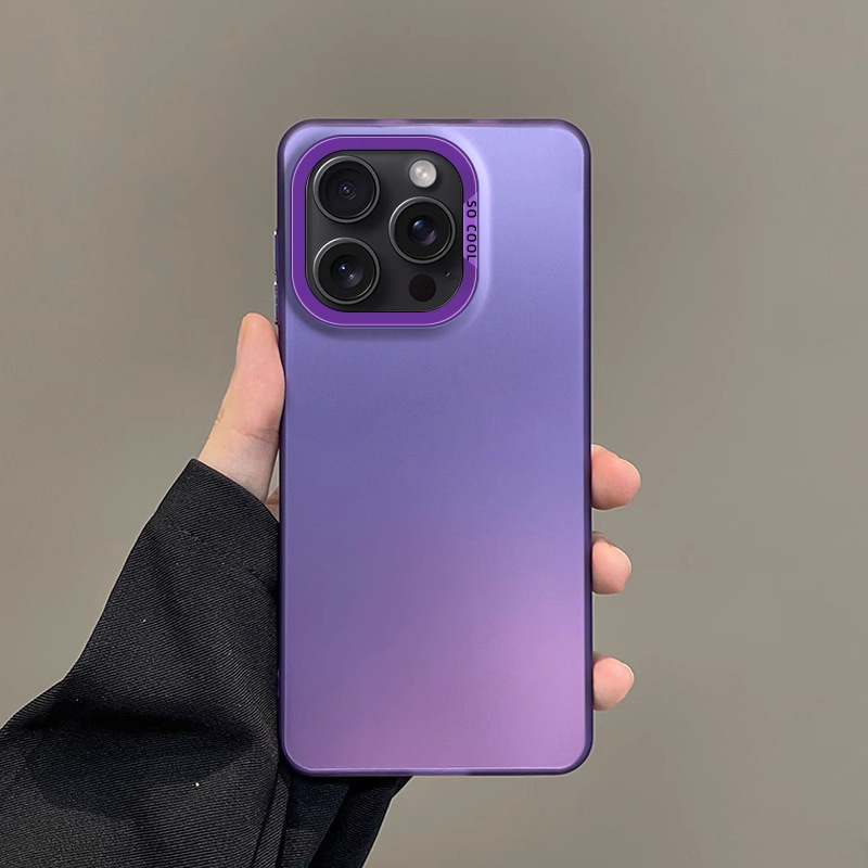 Matte Semi-transparent Shockproof Phone Case For iPhone 17 16 15 14 13 12 Pro Max  Color Contrast Camera Frame Soft Protective Cover