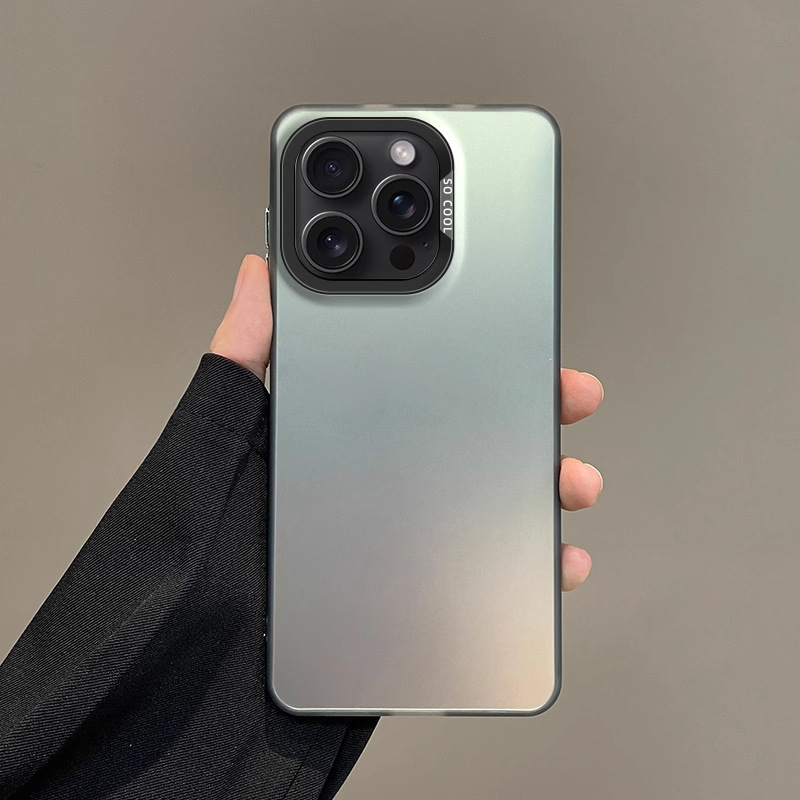 Matte Semi-transparent Shockproof Phone Case For iPhone 17 16 15 14 13 12 Pro Max  Color Contrast Camera Frame Soft Protective Cover