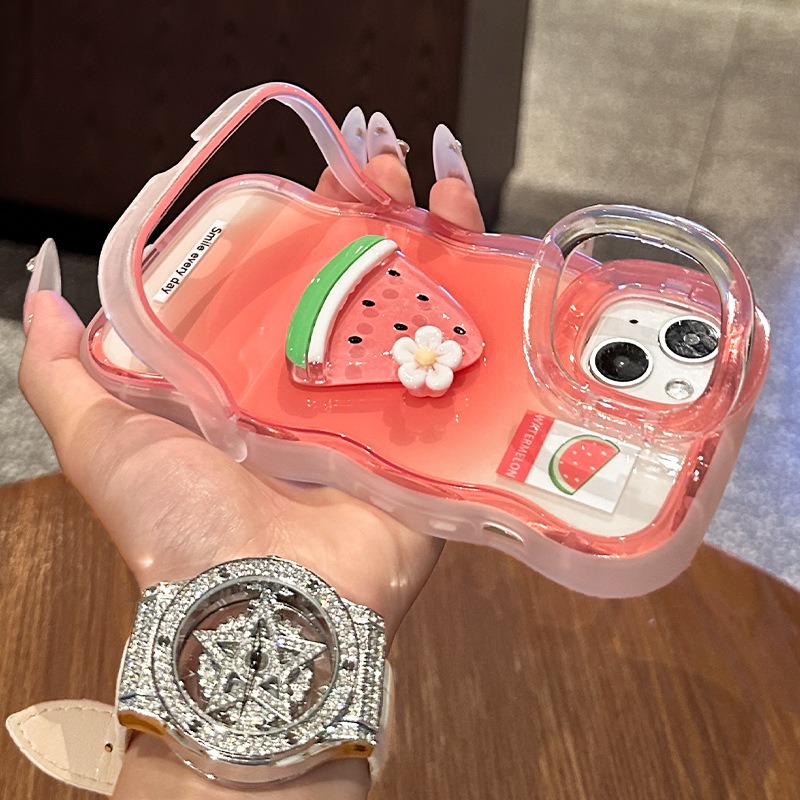 Cute Fruit Phone Case for iPhone 17 16 15 Anti Slip PC Hard Cover With Watermelon Peach Pineapple Design Mobile Accessories