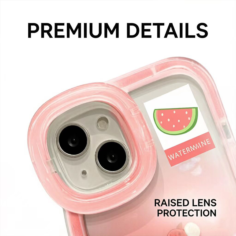 Cute Fruit Phone Case for iPhone 17 16 15 Anti Slip PC Hard Cover With Watermelon Peach Pineapple Design Mobile Accessories
