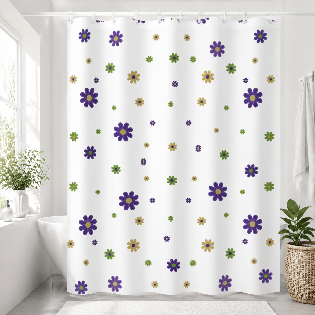 Waterproof Shower Curtain Liner Transparent Mildew Curtains Bath Decor with Curtain Hook