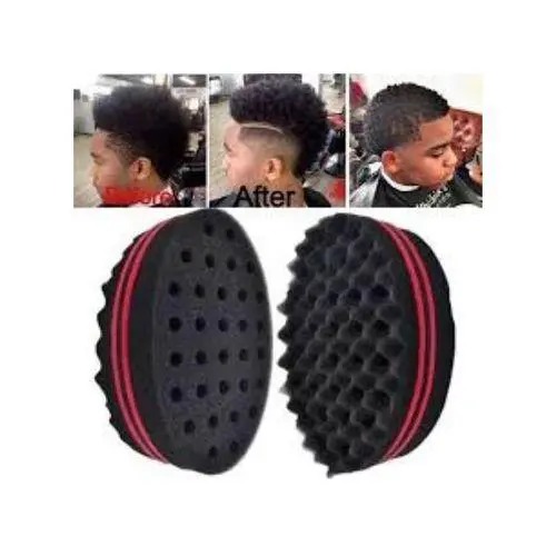 Hair Twist Sponge Medium Brush Two Sides Dread Dreading Wave Twisting Foam Afro Barber Curl Sponge for Women and Men Boy Girl Small and Big Holes