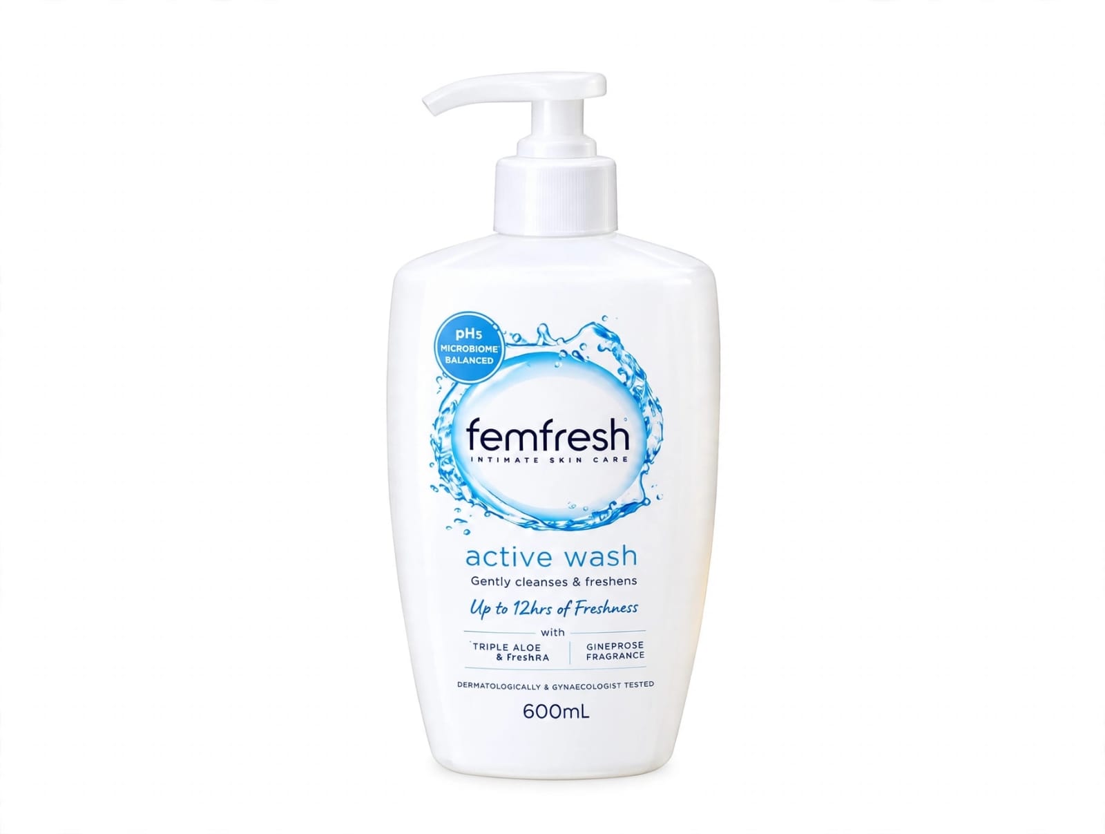 Femfresh Active Wash Intimate Skin Care 600ml With Triple Aloe & Fresh Fragrance
