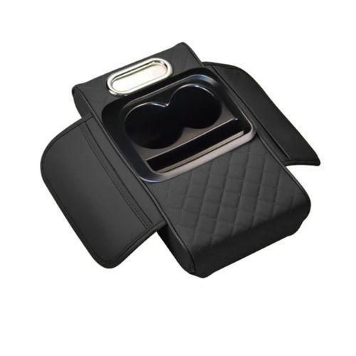 Arm Rest Cover for Car, Microfiber Leather Car Center Console Cover with 2 Storage Bags, 2 Cup Holders and a Tissue Box, Universal Car Console Covers Accessories