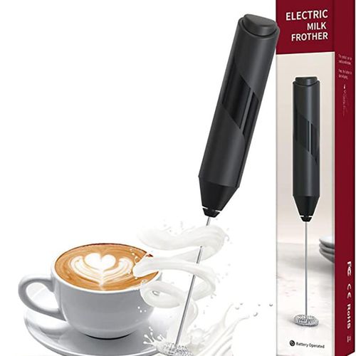 Milk Frother Handheld Battery Powered Foam Maker Frother Wand, Drink Mixer with Stainless Steel Whisk for Coffee, Matcha, Lattes, Cappuccino