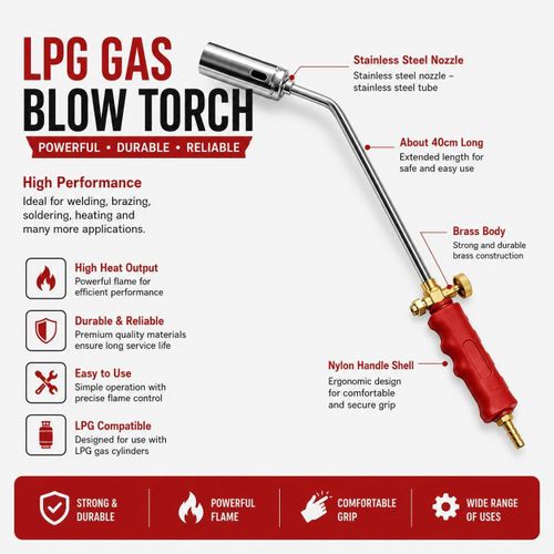 LPG Blow Torch - Blue Gas Heating Tool, 2kg, Multi-Use