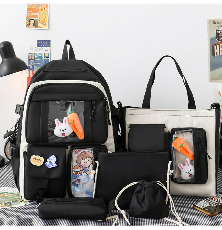 New Arrival 5pcs/SET Hot Backpacks Fast delivery  Fashion bookbags women's boy girl school bags sets monkey ladies travel bags CaseTek brand shoulder bags