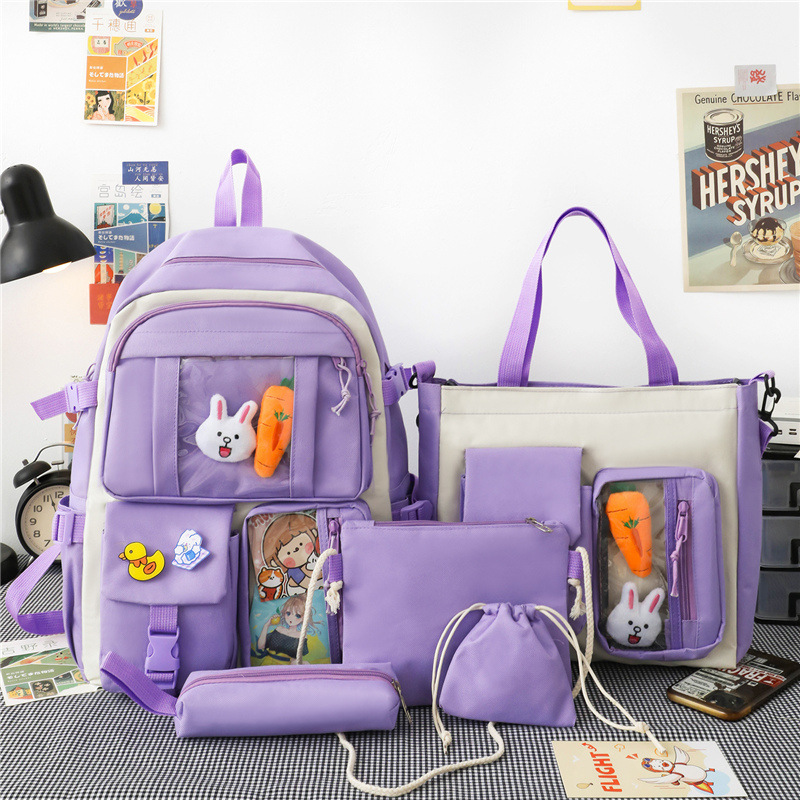 New Arrival 5pcs/SET Hot Backpacks Fast delivery  Fashion bookbags women's boy girl school bags sets monkey ladies travel bags CaseTek brand shoulder bags