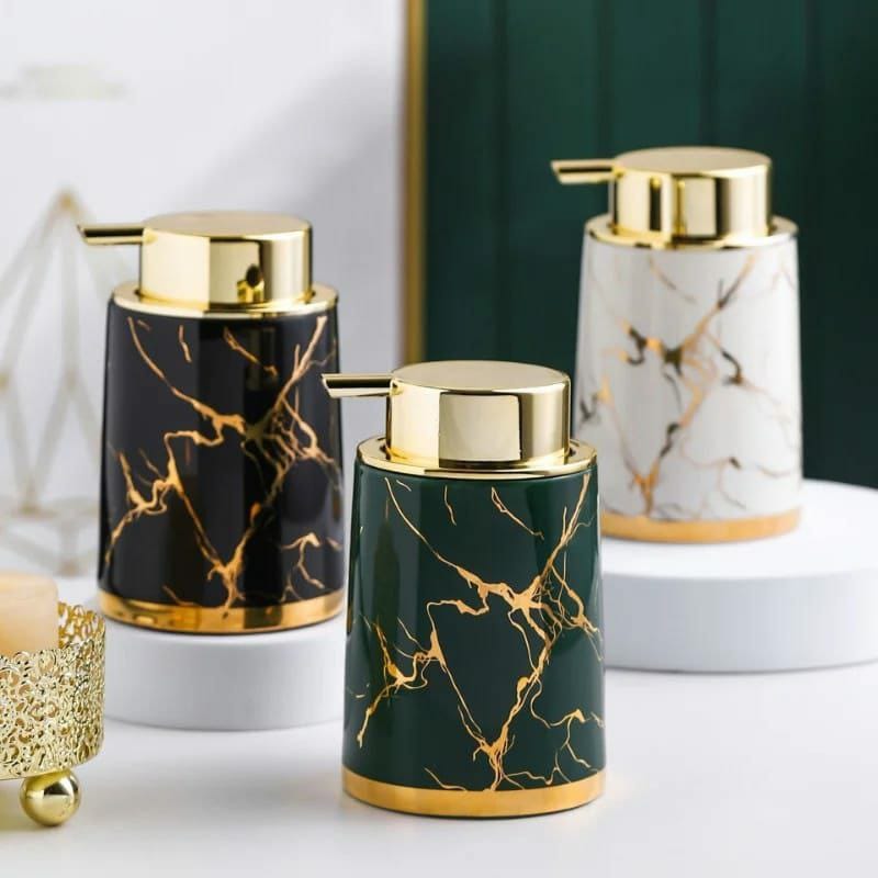 Premium Marble Soap Dispenser Pump 🔵 Luxury Natural Stone Hand Wash Bottle | Heavy-Duty Liquid Lotion Countertop Container for Bathroom & Kitchen Vanity ✨