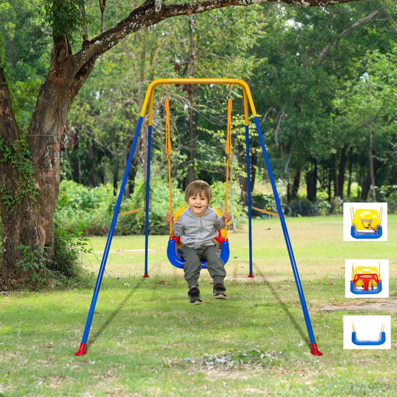 Children's Single-Seat Outdoor Metal Swing Set