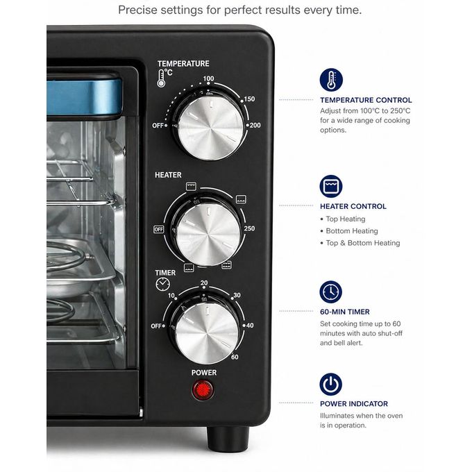 ElectroMate 20L Oven for Baking, Roasting and Grilling