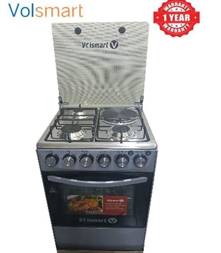 VOLSMART COOKER - 50 x 55, 3 Gas Jet Pool Burners + 1 Hot Plate + Electric Oven