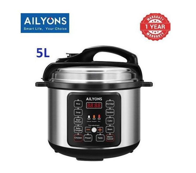 OFFER!! AILYONS LS-A1-5L, 900Watts Electric Pressure Cooker - 5L