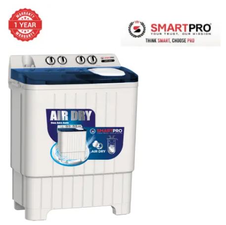 SMARTPRO  8KG Twin Tub Semi  -Automatic Washing Machine