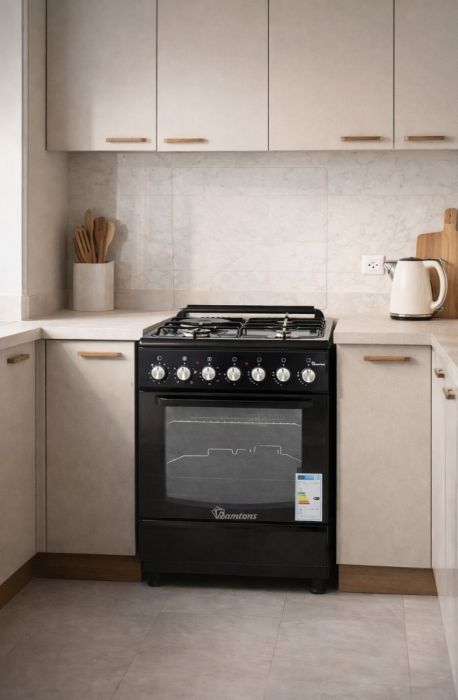 RAMTONS 60 x 60, 3 Gas Burners + 1 Rapid Hot Plate, Electric Oven Free Standing Cooker