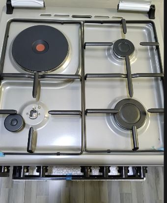 VON 60 X 60, 3 Gas Jet Burners + 1 Hot Plate Standing Cooker, FLAME FAILURE SAFETY & TURBO FAN, Electric Oven Cooker