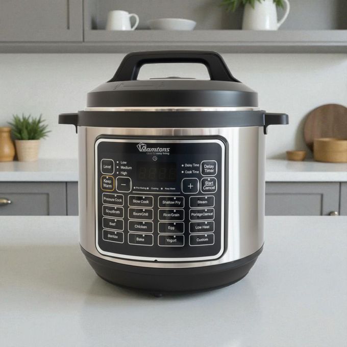 SUPA OFFER!! RAMTONS 8L Electric Pressure Cooker - makes Yoghurt, Silver