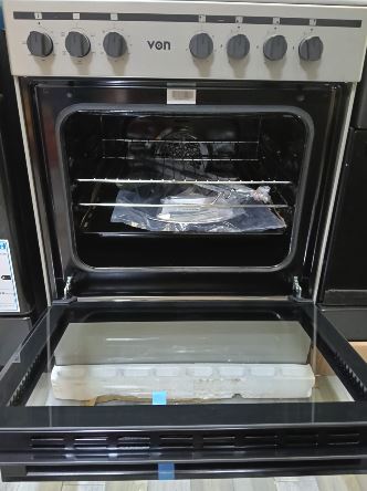 VON 60 X 60, 3 Gas Jet Burners + 1 Hot Plate Standing Cooker, FLAME FAILURE SAFETY & TURBO FAN, Electric Oven Cooker