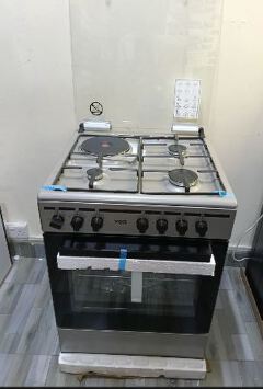 VON 60 X 60, 3 Gas Jet Burners + 1 Hot Plate Standing Cooker, FLAME FAILURE SAFETY & TURBO FAN, Electric Oven Cooker