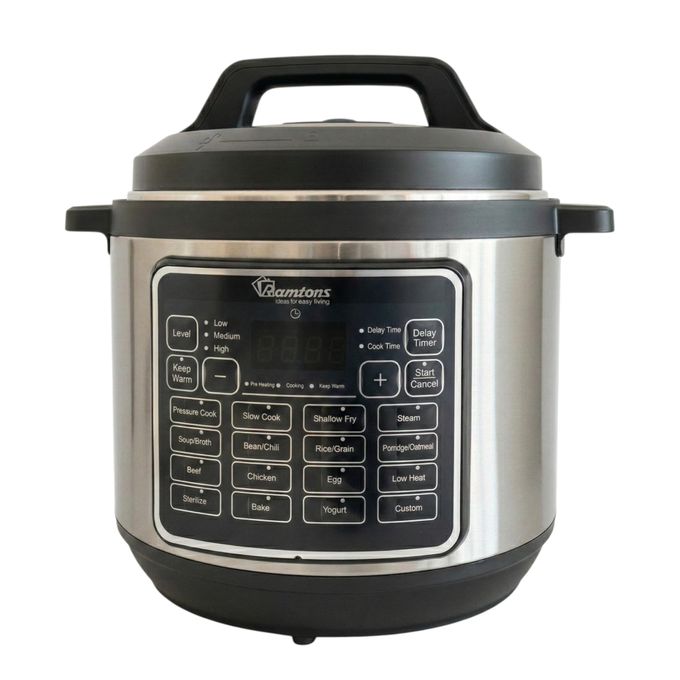 SUPA OFFER!! RAMTONS 8L Electric Pressure Cooker - makes Yoghurt, Silver