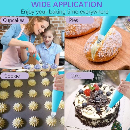 Stainless Steel 6 Pcs Cake Decorating Nozzle with Piping Bag Multifunctional Cake decorating tools  ✅Material: Silicone pastry bag with stainless steel Cake mouth