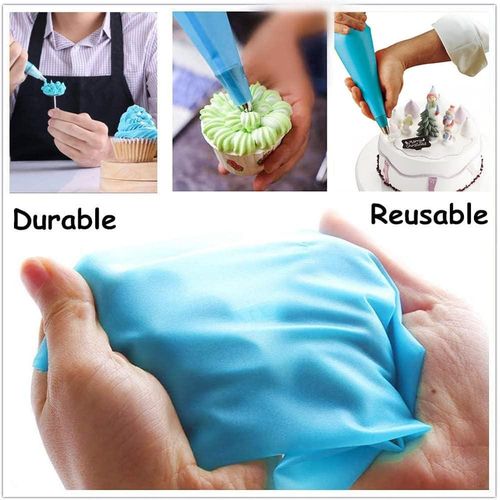 Stainless Steel 6 Pcs Cake Decorating Nozzle with Piping Bag Multifunctional Cake decorating tools  ✅Material: Silicone pastry bag with stainless steel Cake mouth