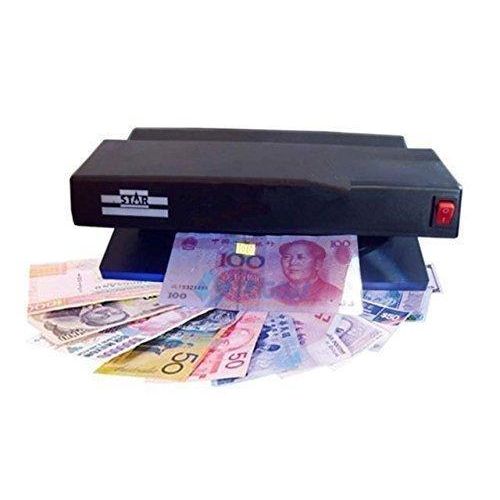 Portable UV Counterfeit Money Detector Fake Note Checker for All Currencies Cash Verification Bank Office Shop Black