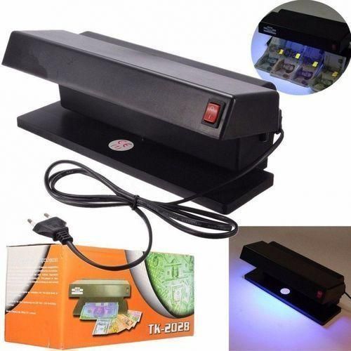Portable UV Counterfeit Money Detector Fake Note Checker for All Currencies Cash Verification Bank Office Shop Black