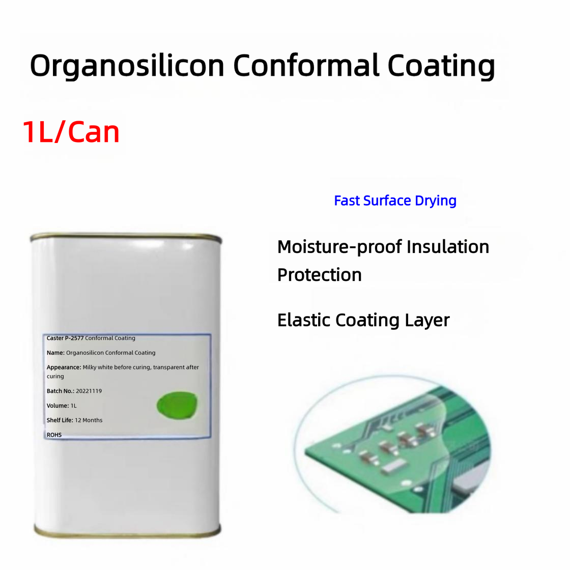 P-2577 Silicone Elastomer Coating, Conformal Coating for FPV Drone Flight Controller, Insulated & Moisture-Proof PCB Protection