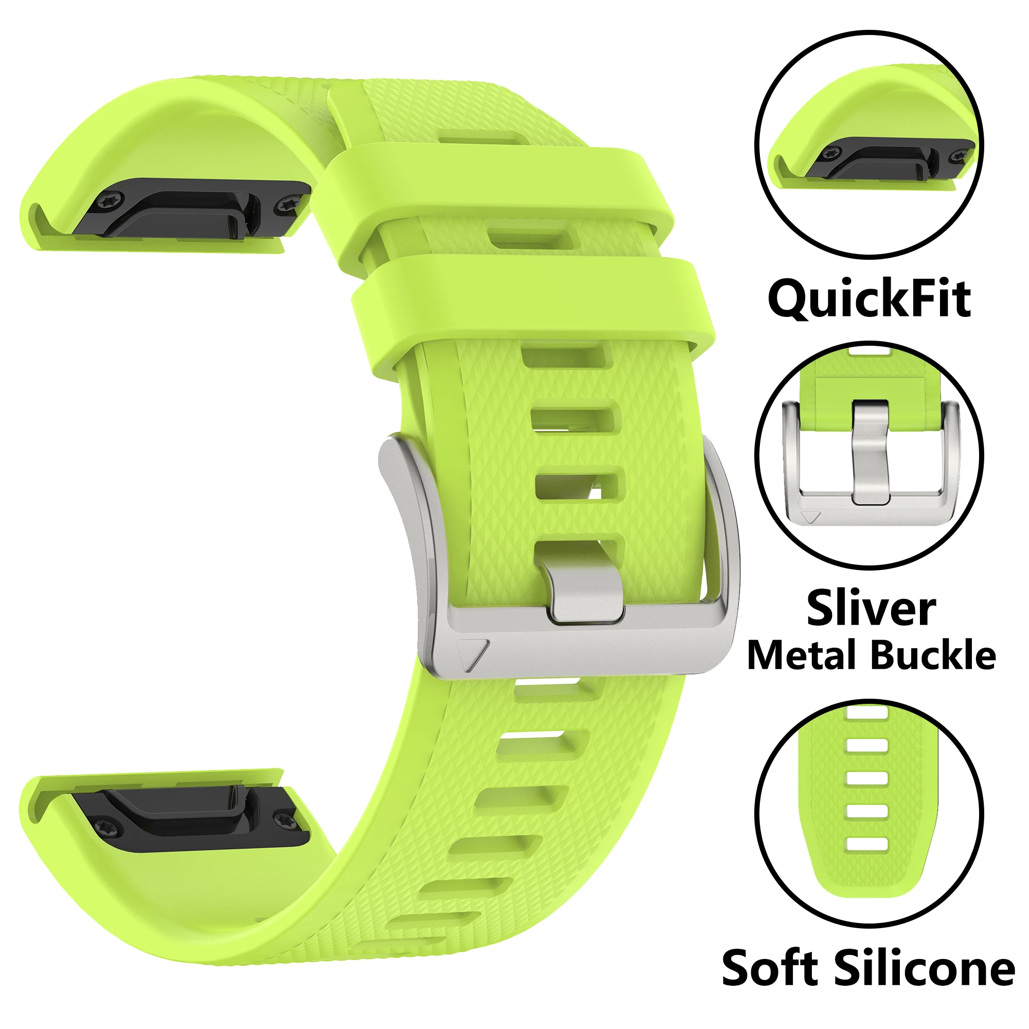 QuickFit 22/26MM Silicone Watch Bracelet For Garmin Fenix 8 47 51mm Fenix 6 6X Pro Sapphire 7 7X Solar 5X 5 Enduro3 Tactix Strap