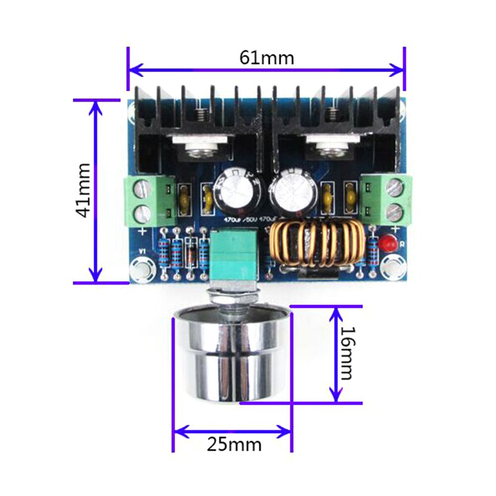 XH-M401 DC-DC Step Down Buck Converter Power Supply Module XL4016E1 PWM Adjustable 4-40V To 1.25-36V Step Down Board 8A 200W