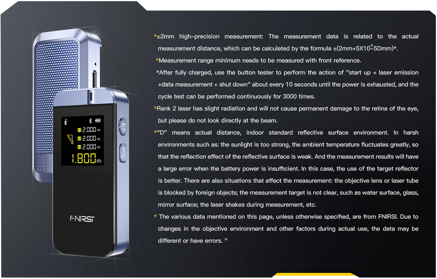FNIRSI IR40 Smart Laser Rangefinder 40M Laser Tape Measure Digital Distance Meter Metro Laser Digital Accurate APP To Draw