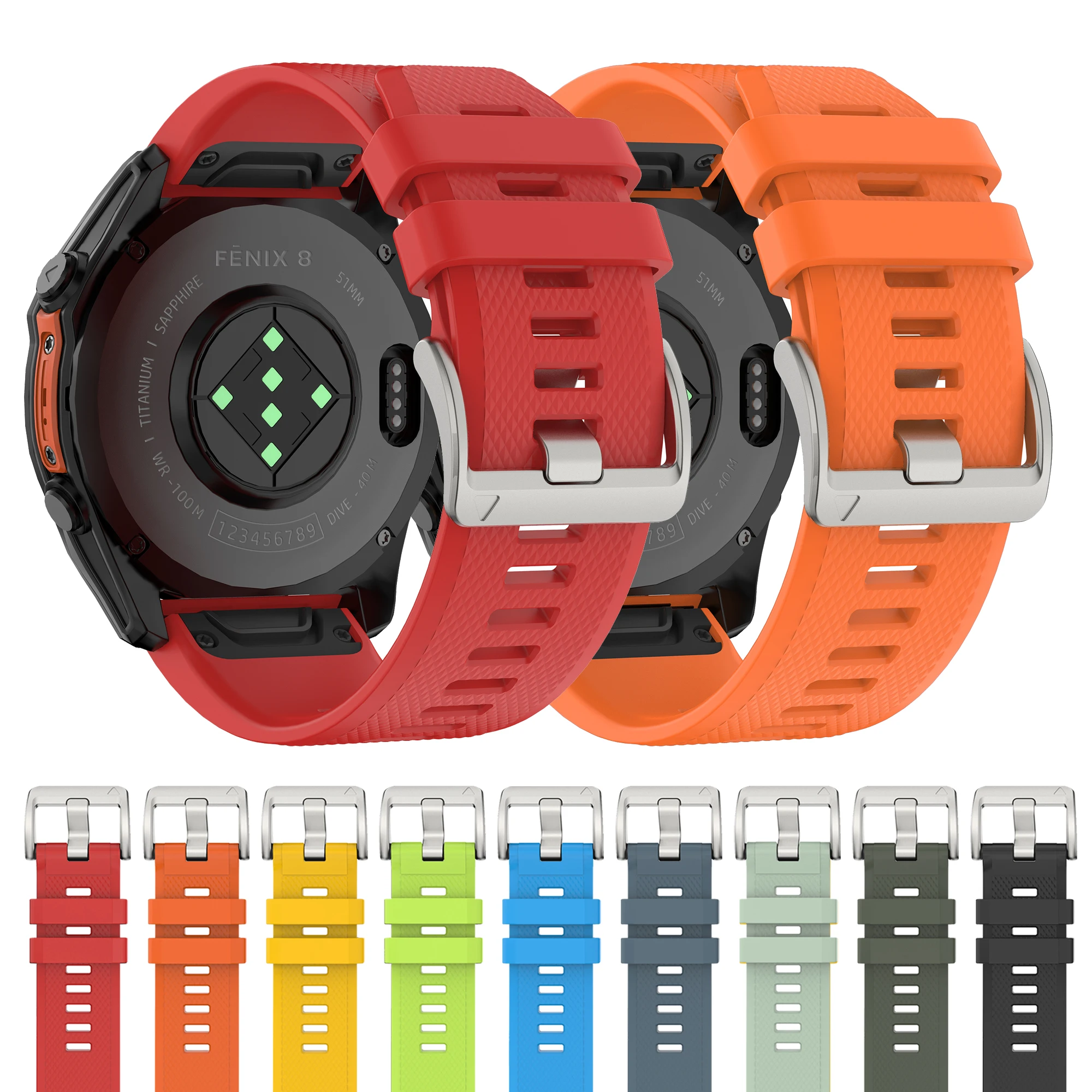 QuickFit 22/26MM Silicone Watch Bracelet For Garmin Fenix 8 47 51mm Fenix 6 6X Pro Sapphire 7 7X Solar 5X 5 Enduro3 Tactix Strap