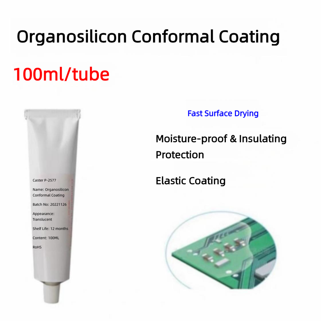 P-2577 Silicone Elastomer Coating, Conformal Coating for FPV Drone Flight Controller, Insulated & Moisture-Proof PCB Protection