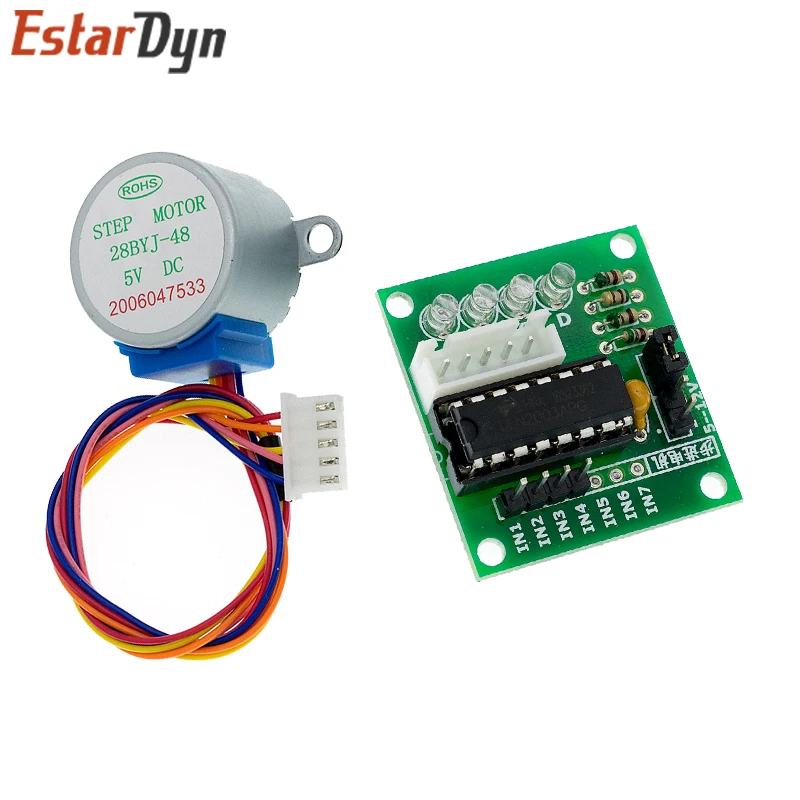 5V 4-Phase 28BYJ-48 DC Gear Step Stepper Motor+ULN2003 Driver Board ULN2003 PIC MCU DIY