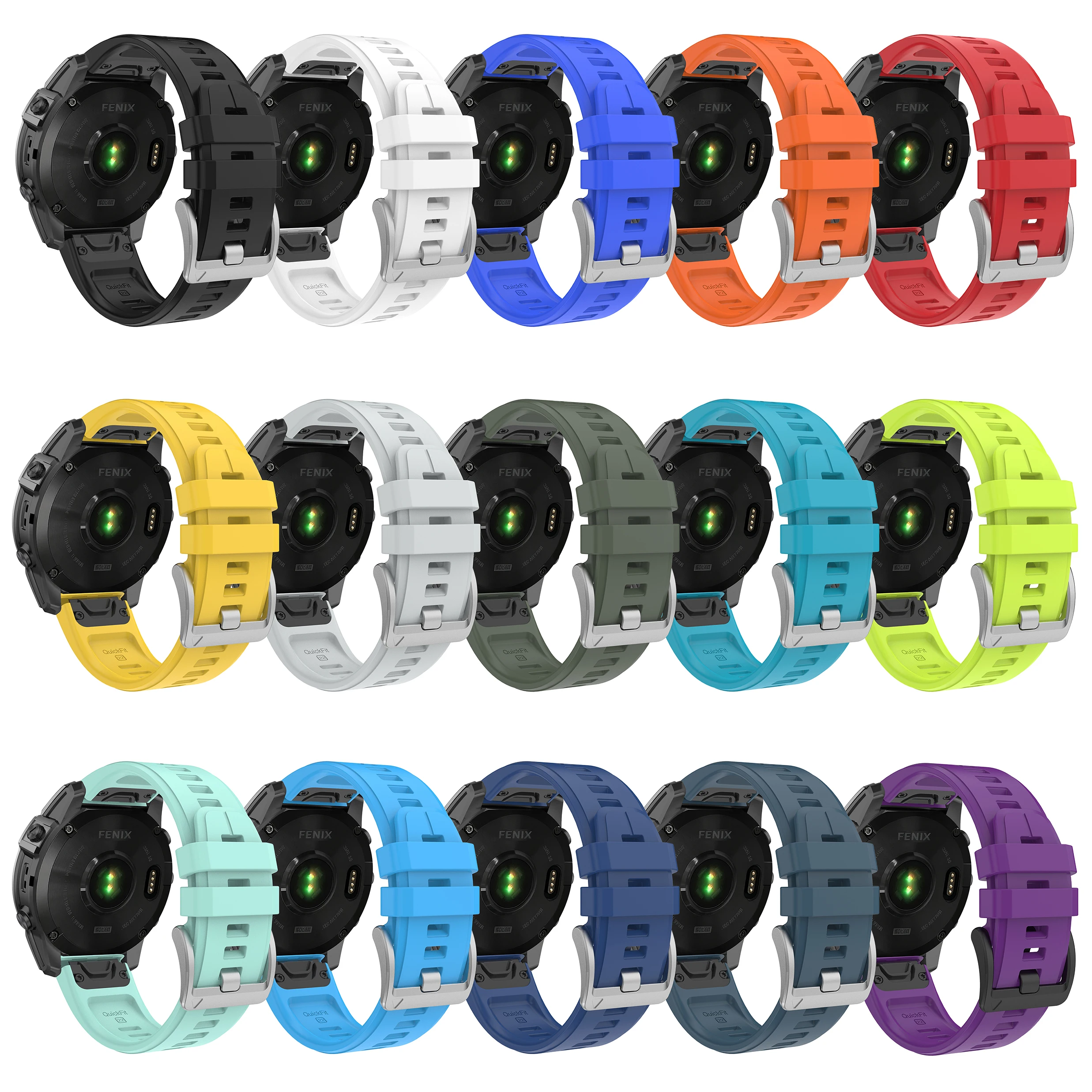 QuickFit 22 26mm Silicone Watch Strap For Garmin Fenix 5 5X Plus WatchBand Fenix 8 7 7X 6 6X EPIX Gen2 47 51mm Enduro 3 2 Correa